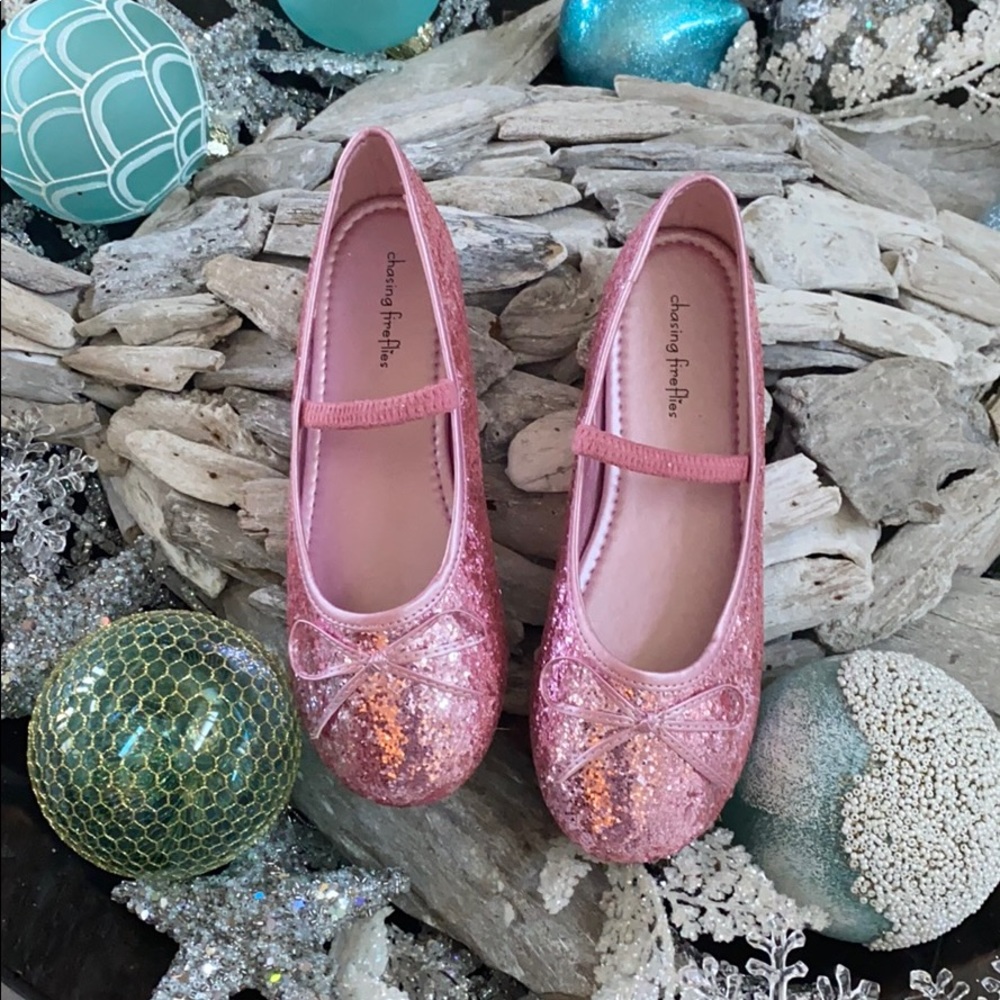 Chasing fireflies pink glitter ballet flats